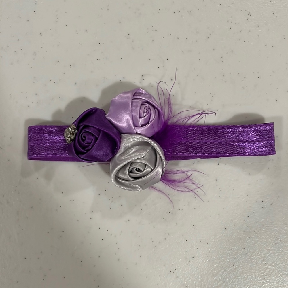 Custom Purple Baby Girl Elastic Headband